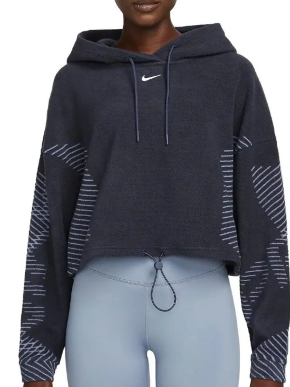 Nike Pro Therma-FIT ADV Cropped Oversized Fleece Hoodie size XS